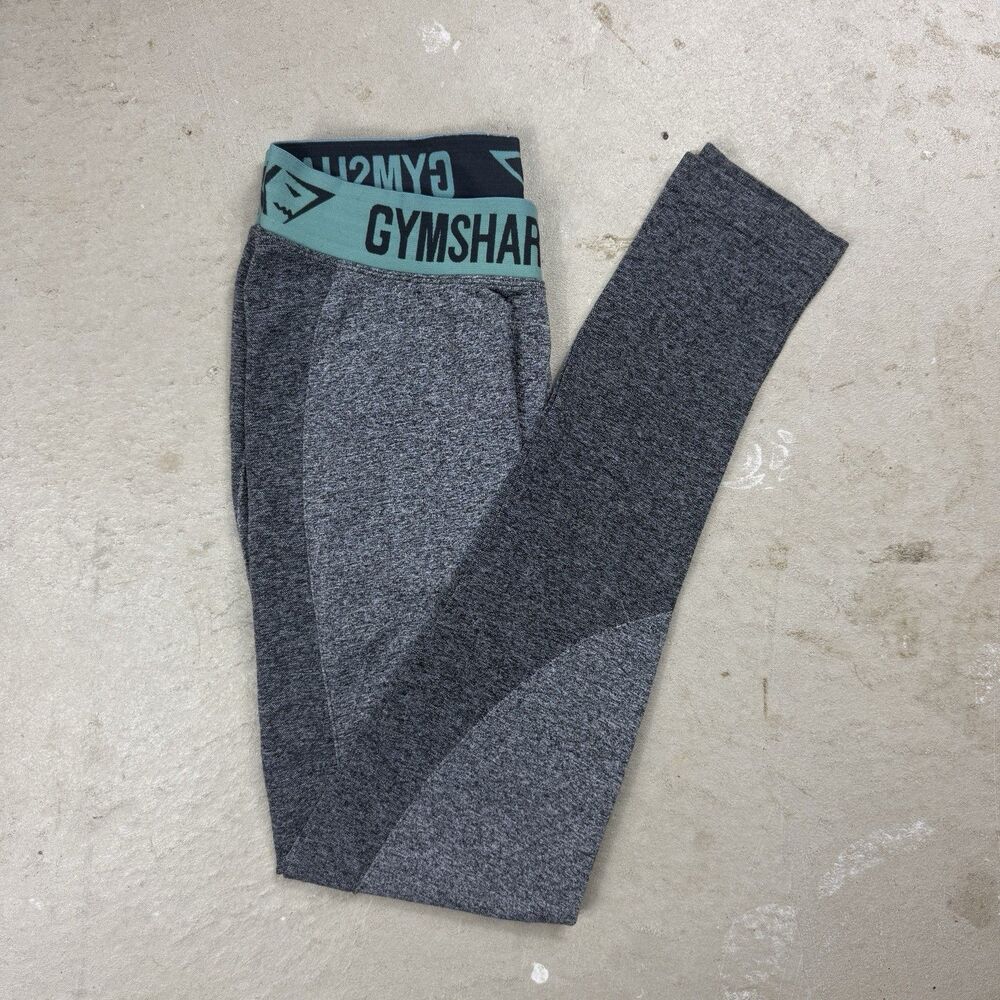 Gymshark Women’s Active Leggings Heather Gray Two-Tone Pull-On Size M